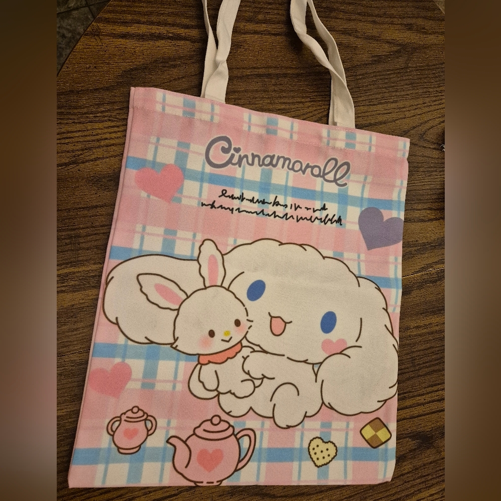 Pastel Pink and Blue Cinnamoroll Tote Bag